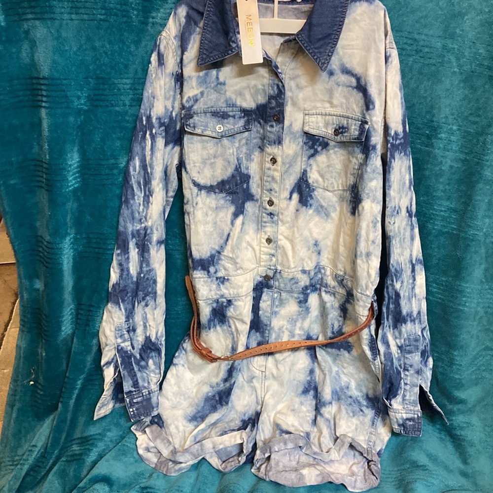 Denim romper long sleeve